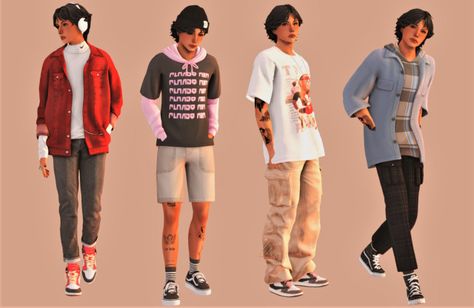 🪐 Sims 4 Lookbook #4🪐 Leg Warmers Shoes, Sims 4 Base Game Outfits Ideas, Sims Finds, Sims 4 Men Clothing, Sims 4 Hair Male, Sims 4 Male Clothes, Alpha Cc, Pelo Sims, Sims 4 Mm Cc