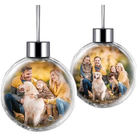 Amazon.com: 3d Christmas Ornaments Clear Ornament With Picture Inside, Picture Christmas Ornaments, Ball Christmas Tree, Ornaments For Christmas Tree, Gift Ornaments, Personalized Christmas Ornaments Family, Picture Ornaments, Christmas Ball Ornaments, Ornaments For Christmas