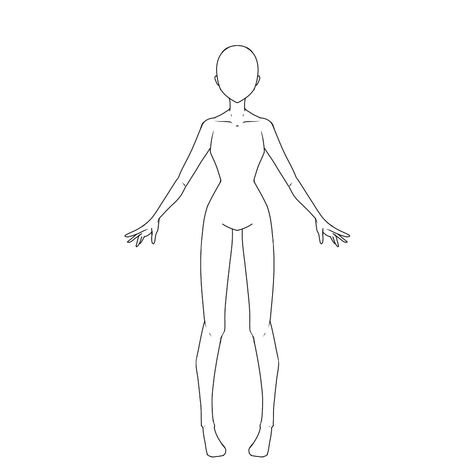 Normal Standing Pose Drawing, Body Drawing Standing, Drawing Bases Standing, Fullbody Pose Standing Base, Genshin Pose Base, Body Base Drawing Pose Reference Standing Straight, Genshin Oc Base Model, Full Body Base Female, Genshin Impact Body Base