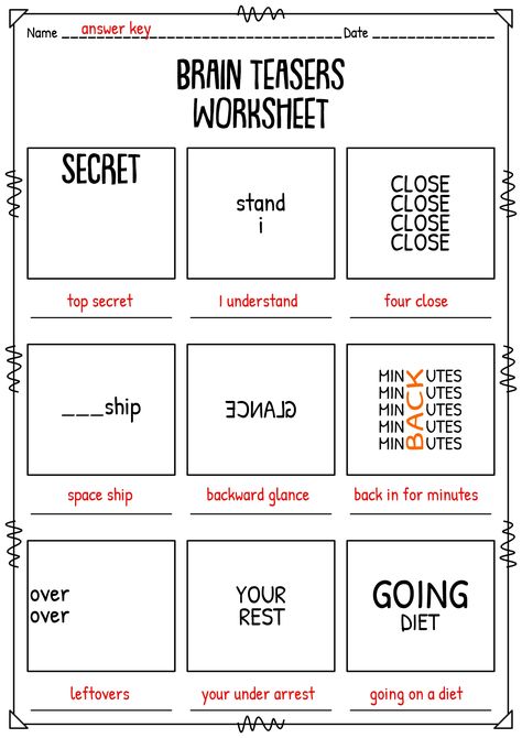 Printable Brain Teaser Puzzles with Answers Challenging Puzzles Brain Teasers, Visual Puzzles Brain Teasers, Brain Teasers With Answers Challenges, Printable Brain Teasers With Answers, Rebus Puzzles With Answers Brain Teasers, Fun Riddles With Answers Brain Teasers, Brain Teasers For Adults With Answers, Puzzles With Answers Logic, Riddles With Answers Funny Brain Teasers