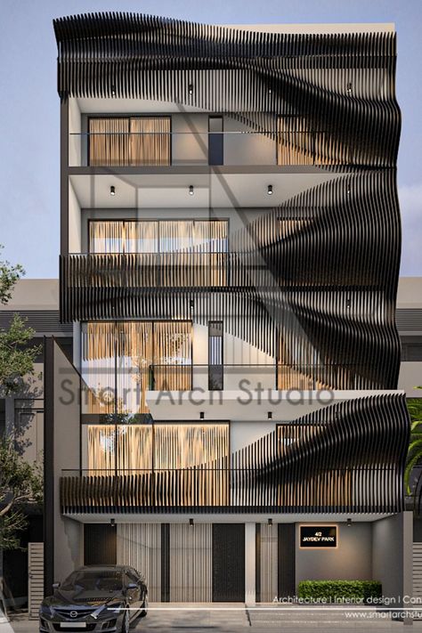 Modern Balcony Design Exterior, Balcony Elevation Design, Balcony Design Exterior, Modern Balcony Design, Living Room Lighting Design, Modern Elevation, Hotel Facade, Apartment Exterior, Commercial And Office Architecture