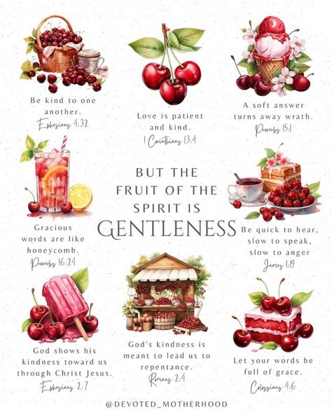 Kindness Fruit Of The Spirit, Gentleness Fruit Of The Spirit, Fruits Of Spirit, Fruit Of Spirit, Bible Clipart, Bible Lettering, Christian Graphics, Fruits Of The Spirit, The Fruit Of The Spirit