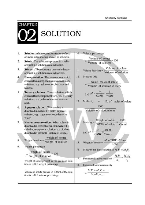 Formula of Class 12 Chapter- Liquid Solutions |PW Solution Chapter Chemistry Notes, Solution Notes Class 12, Class 12 Physics All Formula, Solution Chemistry Notes, Solution Class 12 Chemistry, Solutions Class 12 Chemistry Notes, Neet Aspirant, Class 12 Notes, Chemistry Class 12