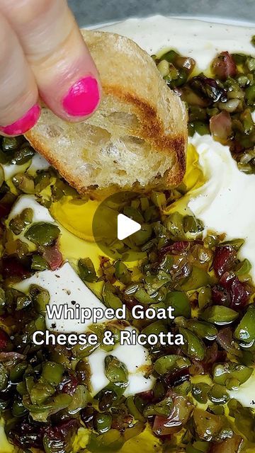 Caitlin Latessa-Greene on Instagram: "WHIPPED GOAT CHEESE & RICOTTA WITH ROASTED GRAPES & OLIVES! Upgraded an older recipe and DAMN this was incredible!
•
For the grapes and olives:
3-4 tbsp olive oil plus more for serving 
3/4 cup finely chopped grapes 
3/4 cup finely chopped olives 
1 tbsp chopped fresh rosemary 
2 cloves chopped garlic 
1/2 tsp orange zest 
1/2 tsp salt
1/4 tsp pepper 
•
For the goat cheese:
4-6 oz soft goat cheese (I used @thecheeseguy)
3/4 cup ricotta (I used @thecheeseguy)
1/2 tbsp freshly squeezed orange juice 
1/4 tsp salt
Pepper to taste
•
1️⃣Preheat the oven to 400. 2️⃣Add the grapes, olives, rosemary, garlic, olive oil, orange zest, salt and pepper to a medium bowl. Mix to combine. Spread the mixture onto a small sheet pan, spread out and bake for 20-25 minutes, Roasted Grapes, Squeezed Orange Juice, Whipped Goat Cheese, Rosemary Garlic, Garlic Olive Oil, Freshly Squeezed Orange Juice, Chopped Garlic, Orange Zest, Fresh Rosemary