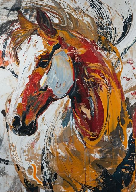 Contemporary Horse Paintings, Horse Paintings Acrylic, Abstract Horse Painting, Abstract Horse Art, Abstract Horse, Horse Art Print, Equestrian Art, Soyut Sanat Tabloları, Tableau Art