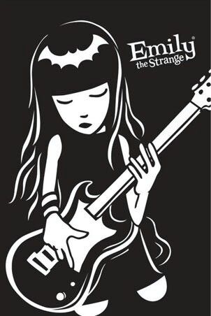 #EmilytheStrange #comic Guitar Posters, Strange Music, Emily The Strange, The Stranger, Weird Pictures, Gothic Art, Music Poster, Print Pictures, Dark Art