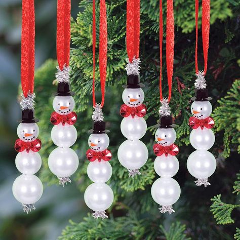 Christmas Tree Beads, Diy Jul, Snowman Ornament, Beaded Christmas Ornaments, Christmas Bead, Holiday Crafts Christmas, Christmas Ornaments Homemade, Ornament Kit, Christmas Ornament Crafts