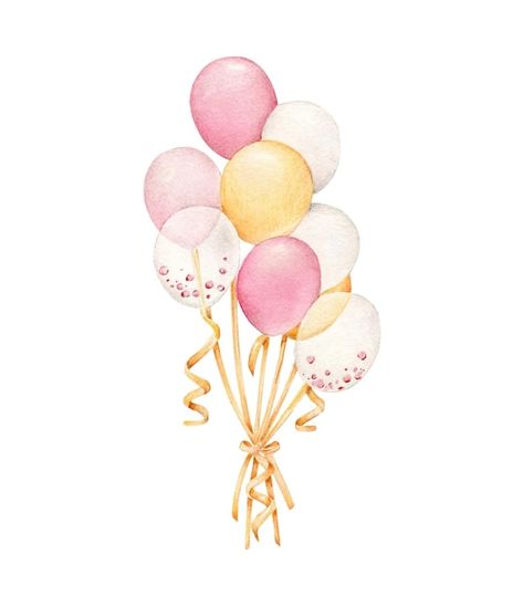 Balloon Watercolor, Watercolor Balloons, Happy Birthday Font, Balloon Illustration, Balloon Clipart, Balloon Painting, Balloons Party, Neutral Wallpaper, Birthday Clipart