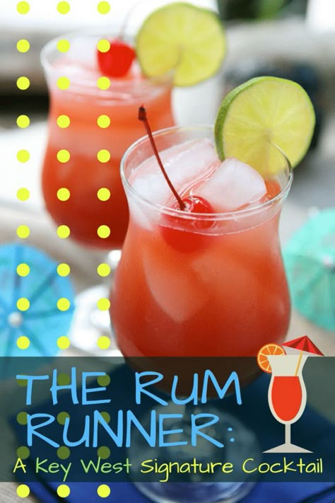 The Rum Runner: A Key West Signature Cocktail | Key West Food Tours Rum Runner Recipe, Rum Mixed Drinks, Key West Food, Banana Liqueur, Rum Drinks Recipes, Rum Runner, Rum Punch Recipes, Rum Cake Recipe, Cocktail Food