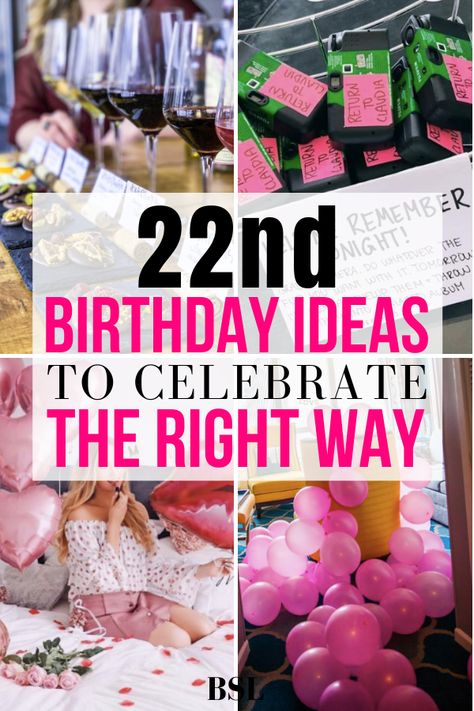 i'm throwing my best friend a 22nd birthday party and was stuck on what to do until i read this. such good 22nd birthday ideas!! Birthday Ideas For 22nd Birthday, Birthday Party Ideas For 22nd Birthday, Ideas For 22nd Birthday Parties, 22nd Birthday Party Favors, 22 Party Decorations, What To Do For Your 22nd Birthday, 23rd Birthday Theme Ideas, 22nd Birthday Themes For Her, 22 Bday Party Ideas