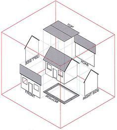 Orthography Drawing, How To Draw Isometric Room, Orthographic Projection Drawing, Architecture Orthographic Drawings, Isometric And Orthographic Drawing Objects, Orthographic To Isometric Drawing, Orthographic Projection, Architectural Sketching, Orthographic Drawing