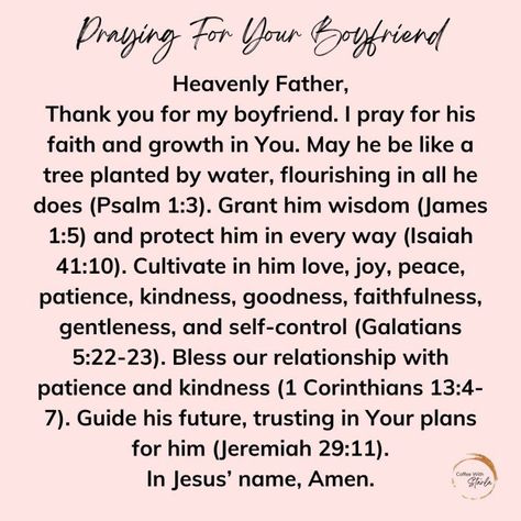 Prayer for boyfriend Praying Over Your Relationship, Bedtime Prayer For Couples, Prayers For Significant Other, Praying For Boyfriend, Couple Prayers Relationships, Praying For My Boyfriend, Prayer For Future Boyfriend, Prayers For Boyfriend Relationships, Prayer For Boyfriend Strength