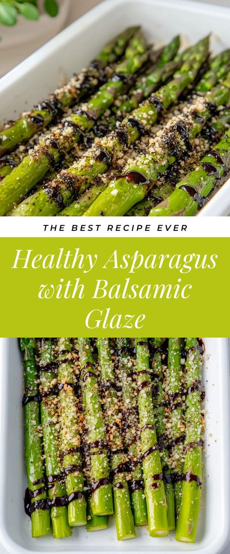 Image for Healthy Asparagus with Balsamic Glaze Vegetable Side Dishes Asparagus, Asparagus Balsamic Glaze, Asparagus Recipes Appetizers, Balsamic Glaze Uses, Dinner With Asparagus Side, Tasty Asparagus Recipes, Sauce For Asparagus Recipes, Marinated Asparagus Cold, Steamed Asparagus Recipes