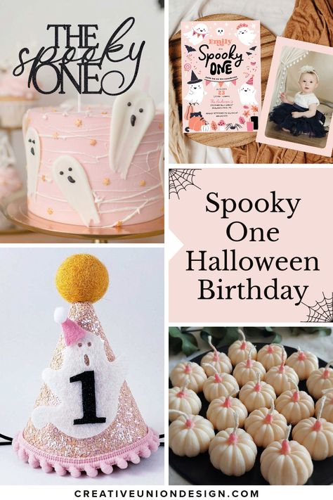 Halloween Theme One Year Birthday, 1st Birthday Party Halloween, Spooky One Year Old Party, Spooky One First Birthday Desserts, First Bday Halloween Party, 1st Birthday Party Halloween Theme, The Spooky One Birthday, October Birthday Party Food, 1st Birthday In October Party Ideas