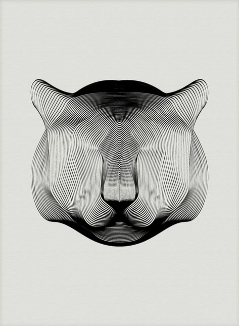 why #raauru pinned it: Beautiful use of moiré patterns to create an illusion of the third dimension Andrea Minini, Arte Bob Marley, Poster Grafico, Beautiful Series, Kunst Inspiration, Colossal Art, Art Et Illustration, Pattern Images, Arte Animal