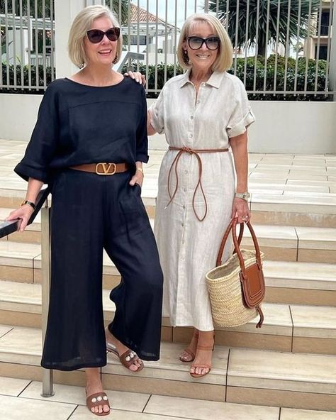 Linen Style Fashion, Stylish Outfits For Women Over 50, Over 60 Fashion, Cool Summer Outfits, 60 Fashion, Over 50 Womens Fashion, Classy Casual Outfits, Fashion Tips For Women, Style Mistakes