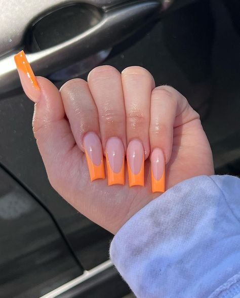 Los Angeles/ Torrance CA on Instagram: “Who’s ready for summer ? 🫠 #nails #nailinspo #nailart #nailsofinstagram #nailsdesign #nailtech #nailporn #losangelesnails #torrancenails…” Tapered Square Nails, French Tip Nail Designs, Short Square Nails, French Tip Acrylic Nails, Simple Acrylic Nails, Nails Square, Short Square Acrylic Nails, Long Acrylic Nails Coffin, Tip Nails