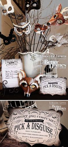 Loralee Lewis for Better Homes and Gardens Halloween Magazine. Download all the FREE printables at www.bhg.com/bewitching Halloween Magazine, Halloween Reception, Halloween Wedding Ideas, Masquerade Wedding, Halloween Themed Wedding, Halloween Decor Diy, Mystery Party, Halloween Snacks, Theme Halloween