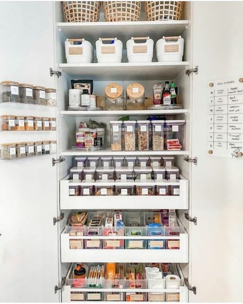 Narrow Pantry, Tiny Pantry, No Pantry Solutions, Deep Pantry, 2022 Kitchen, Small Pantry Organization, Pantry Drawers, Organized Pantry, Pantry Organisation