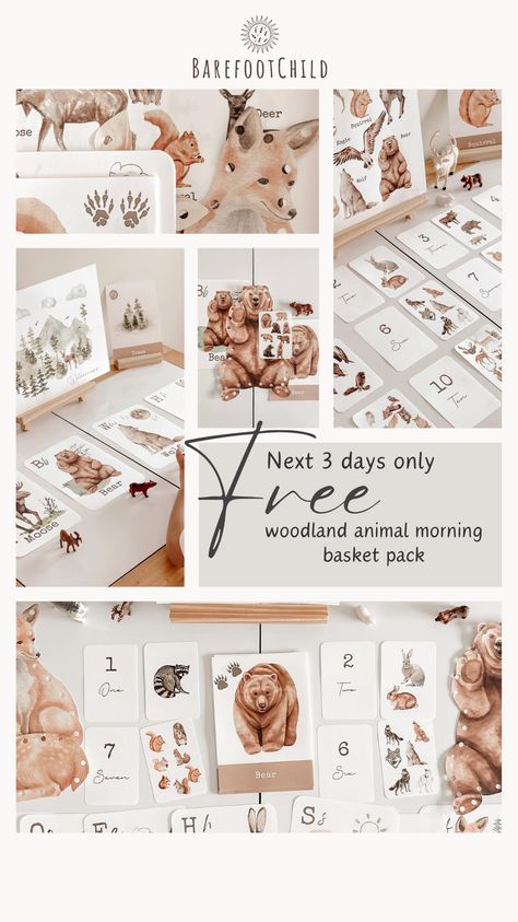 Photo credit to Instagram handle @eldiariodeblack_ 😊 Only 3 days left to get our #woodland animal #morningbasket pack for FREE. The perfect addition to your #winterstudies for young ones!! #homeschool #montessori #bohochild #classroom #daycare #earlylearning Montessori, Animal Day Activities For Kids, Montessori Preschool Classroom, Morning Baskets, Montessori Alphabet, Waldorf Math, Homeschool Montessori, Natural Learning, Morning Basket