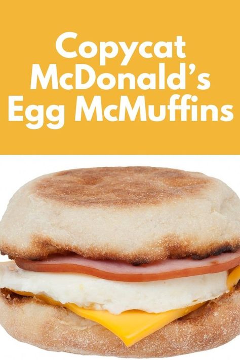 McDonald's Copycat Egg McMuffins — SavingsMania Egg Mcmuffin Recipe, Egg Ring, Egg Mcmuffin, Egg Rings, Christmas Savings, Canadian Bacon, American Cheese, English Muffin, How To Cook Eggs