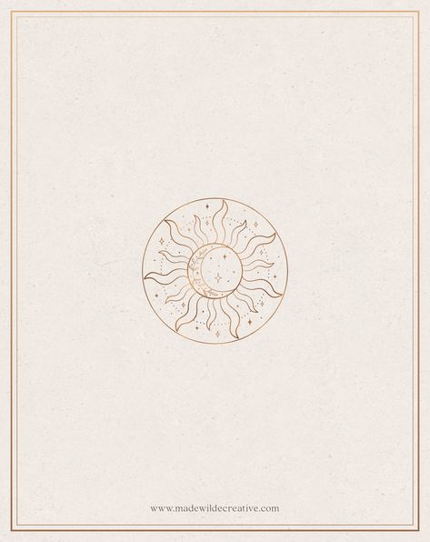 To The Sun Tattoo, Sun Inspired Tattoo, Minimal Sun Tattoo, Sun And Moon Line Art, Sun Moon Tattoo Design, Minimal Line Art Tattoo, Sun Moon Logo, Sun Back Tattoo, Sun And Moon Logo