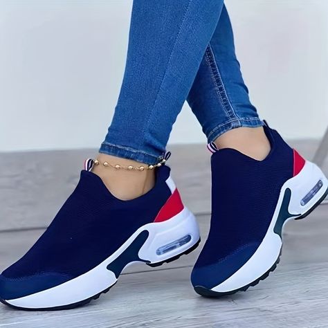 Faster shipping. Better service Flat Women Shoes, Orthopedic Shoes, Walking Sneakers, Mesh Shoes, Flat Sneakers, Sneakers Blue, Tommy Hilfiger Women, Wedge Sneakers, Casual Shoes Women