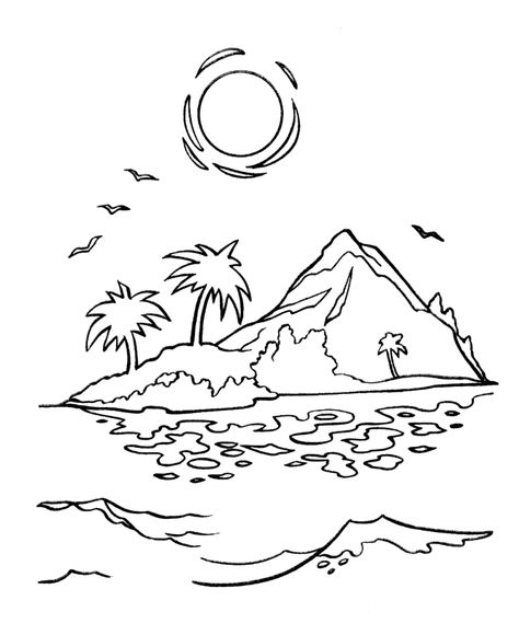 Island Coloring Pages, Sun Coloring Pages, Pirate Coloring Pages, Super Mario Coloring Pages, Sun Drawing, Pirate Island, Book Clip Art, Flag Coloring Pages, Black Butler Characters