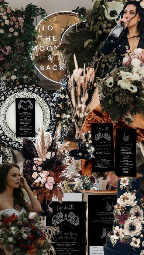 Let’s create a moody fall wedding vibe with the CORDELIA collection 🖤 #moodywedding #wedding #weddinginspo #fallwedding #gothicwedding #weddingaesthetic #weddingmoodboard #weddinginspiration Moody Fall Wedding, Dark Romantic Wedding, Witch Wedding, Dark Wedding Theme, Forest Theme Wedding, Fairy Wedding Dress, Enchanted Forest Wedding, Unconventional Wedding, Vintage Wedding Theme