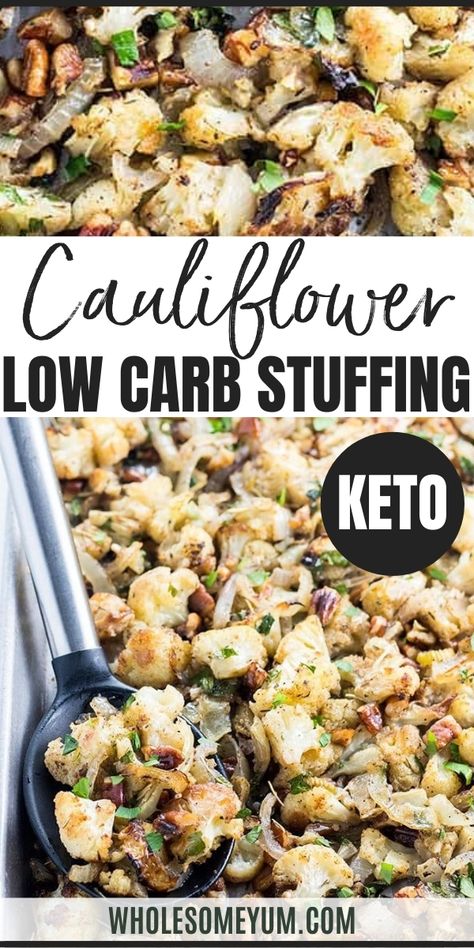 Cauliflower Stuffing, Paleo Stuffing, Stuffing For Thanksgiving, Thanksgiving Stuffing Recipes, Paleo Thanksgiving, Paleo Cauliflower, Stuffing Recipes For Thanksgiving, Healthy Thanksgiving Recipes, Thanksgiving Stuffing