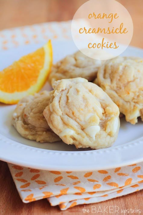 Orange Creamsicle Cookies - The Baker Upstairs Orange Creamsicle Cookies, Creamsicle Cookies, Ground Beef Stroganoff, Orange Creamsicle, Crinkle Cookies, C Is For Cookie, Recipes Cookies, Brownie Cookies, Cookie Exchange