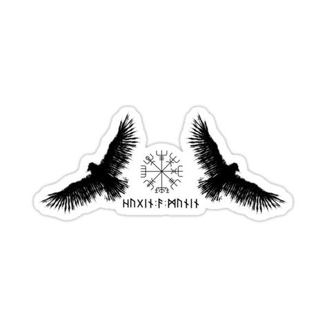 Decorate laptops, Hydro Flasks, cars and more with removable kiss-cut, vinyl decal stickers. Glossy, matte, and transparent options in various sizes. Super durable and water-resistant. Hugin and Munin are the two ravens of Odin in Norse mythology. Huginn And Muninn Tattoo Norse Mythology, Hugin And Munin Tattoo, Odins Ravens Tattoo, Huginn And Muninn Tattoo, Odin's Ravens Tattoo, Odins Ravens, Hugin And Munin, Two Ravens, Norse Mythology Tattoo