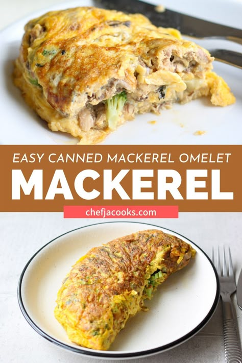 If you are looking for an easy canned mackerel recipe, this canned mackerel omelet recipe is for you. You can cook a delicious main dish in under 10 minutes!#cannedmackerel#mackerelrecipe#cannedmackerelomelet#japanesecannedmackerelrecipe#japaneserecipe Recipes Using Canned Mackerel, Canned Mackerel Recipe, Can Tuna Recipes Healthy, Canned Mackerel Recipes, Vegetarian Dinner Ideas Healthy, Canned Fish Recipes, Easy Omelette, Canned Mackerel, Mackerel Recipe