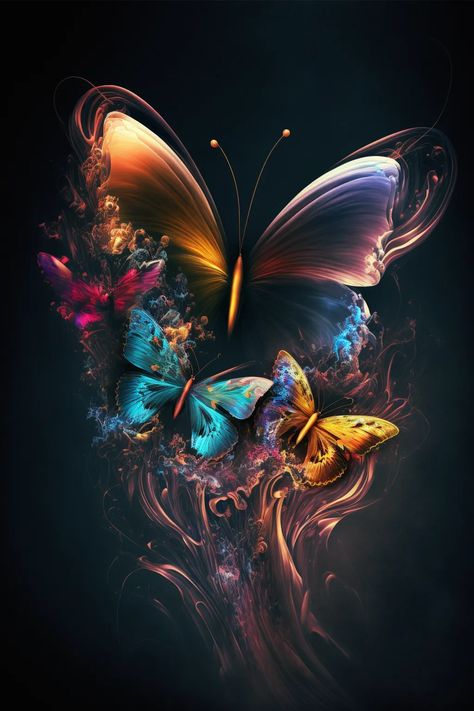 Surfn - AI Art | Explore Midjourney Images & Prompts Lock Screen Wallpaper Butterfly, Butterfly Fantasy Art, Beautiful Butterfly Images, Butterflies Wallpaper, Beautiful Butterfly Pictures, Mythical Creatures Fantasy, Butterfly Artwork, Whatsapp Wallpaper Cute, Iphone Wallpaper Stills