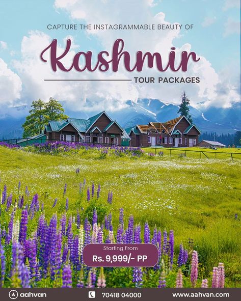 Movie Poster Project, Travel Advertising Design, Kashmir Tourism, Holiday Destinations In India, Tourism Design, Kashmir Tour, Travel Advertising, Travel Poster Design, Tourism Poster