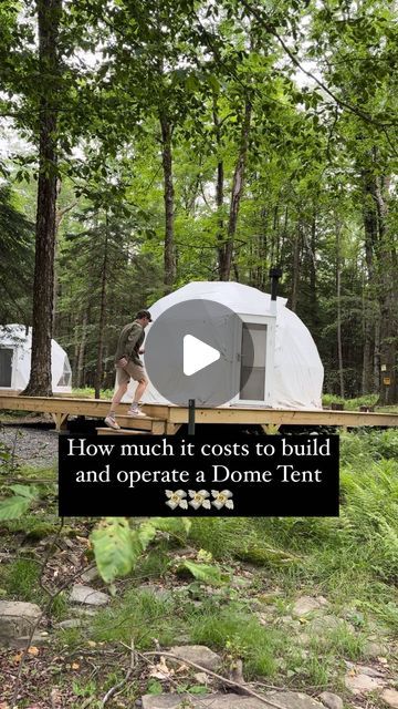 Brian & Joanna Linton on Instagram: "We didn’t plan it like this… 🤯   And I have to say, dome tents were not in our original plans🙅‍♂️. The plan was to build mini A-frame cabins at our campground when we bought it in 2022.   But we couldn’t afford them.   So we started to explore something called a “geodesic dome”. This was a new structure to us… and at first we just thought they looked cool.  But after doing a deep dive into them, we realized they were highly functional and would allow us to create a great glamping experience at @campferncrest (air conditioning, big window, spacious room, etc).   Oh, and they were 1/10th the price of those mini A-frames we wanted to build. 😝   Even still… the investment is daunting, costing somewhere between $10,000 to $15,000 for all the costs associa Geodome Interior, A Frame Glamping, Glamping A Frame, Dome House Interior, Geodome Glamping, Glamping Tent, Glamping Campground, Dome Glamping, Glamping Site Plan