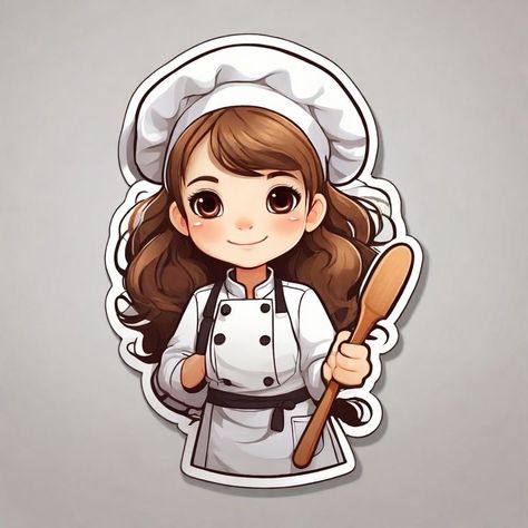 Cooking Stickers Printable, Chef Sticker, Cartoon Chef, Baking Logo Design, Food Logo Design Inspiration, Chef Logo, Baking Logo, Airplane Wallpaper, Children's Comics