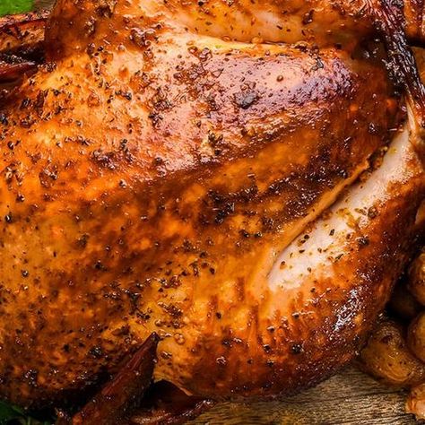 Whole Smoked Chicken | Traeger Grills Traeger Whole Chicken, Whole Smoked Chicken, Traeger Chicken, Vegetable Cocktails, Smoked Whole Chicken, Pellet Smoker Recipes, Smoked Chicken Wings, Pellet Smoker, Whole Chicken Recipes