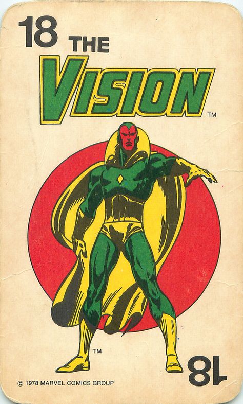 Marvel Comics Superheroes Card Game, Vision Marvel, Avengers Forever, Marvel Vision, Comic Book Genres, Marvel Comics Vintage, Vintage Marvel, Marvel Cards, Dr Doom