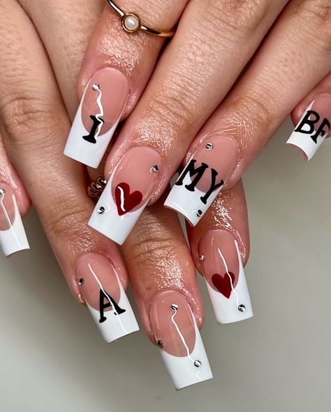 certified lover girl ✨🤍🌷 . Inspo from one of my previous sets 🤭 . . #nails #nailart #nailinspo #naildesign #handdrawn #miami #miamigardens #miamilakes #hialeah #wynwood #doral #miramar #pembroke #nailtech #nailartist #gelx #gelextensions #apres #naturalnails #overlay #structuredmani #watchmework #beforeandafter #nailsofinstagram #305 #ny #brooklyn #williamsburg #boyfriend #initials W Initial Nails, A On Nails Initial, Initial Nail Design, Boyfriend Name Nails, His Initials Nails, Initial Nail Designs, Boyfriends Initials On Nails, Letter On Nails, Cute Initial Nails