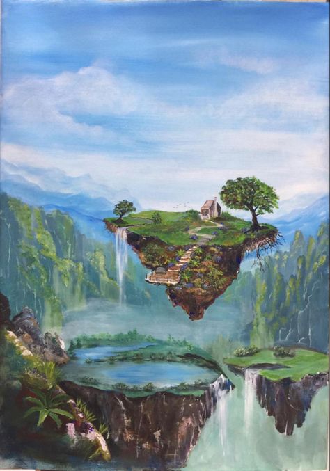 Floating Islands, Floating Island, 다크 판타지, Island Art, Fantasy Places, Fantasy Map, Matte Painting, Fantasy Art Landscapes, Environment Concept Art