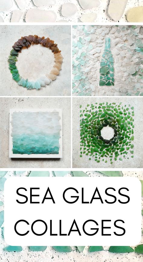 Displaying Sea Glass Ideas, Beach Glass Display Ideas, Ocean Glass Art, Sea Glass Mosaic Diy, How To Display Sea Glass Collection, Sea Glass Collection Display, Beach Glass Mosaic Diy Ideas, Display Sea Glass Ideas, Clear Sea Glass Art