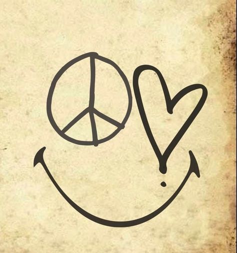 Traditional Peace Sign Tattoo, Peace Love Positivity Tattoo, Simple Peace Sign Tattoo, Peace And Love Tattoo Ideas, Peace Doodle, Love And Peace Tattoo, Heart Peace Sign Tattoo, Peace Love Tattoo, Peace Love Happiness Tattoo