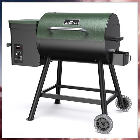 DAMNISS Wood Pellet Grill & Smoker 8-in-1 Multifunctional BBQ Grill with Automatic Temperature Control, for Outdoor Cooking Smoke, Bake and Roast Area 456 sq.In.Green Steak Bake, Sear Steak, Roast Veggies, Portable Bbq Grill, Pellet Grills Smokers, Grills Outdoor, Pellet Smokers, Pellet Smoker, Portable Bbq