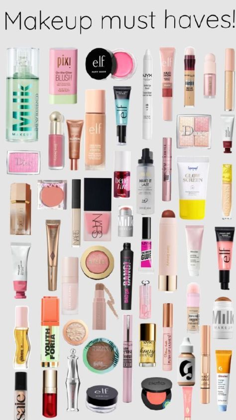 Makeup must haves Makeup For 12yrs, Makeup Ideas Products, Makeup Ideas With Products, Fav Makeup Products, Best Make Up Product, Sephora Makeup Must Haves, Make Up Products List, Makeup To Get, That Girl Products