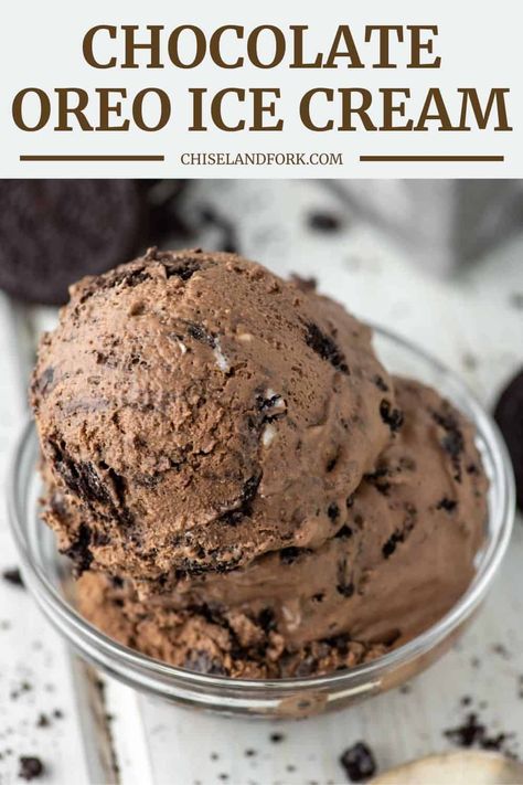 Rich and creamy chocolate ice cream loaded with chunks of Oreos, makes this chocolate Oreo ice cream recipe an easy and tasty favorite. #chocolateoreoicecream #homemadeicecream | chiselandfork.com Chocolate Oreo Ice Cream, Paris Bakery, Cuisinart Ice Cream, Cuisinart Ice Cream Maker, Bean Ice Cream, Creami Recipes, Oreo Ice Cream, Brownie Ice Cream, 2024 Recipes