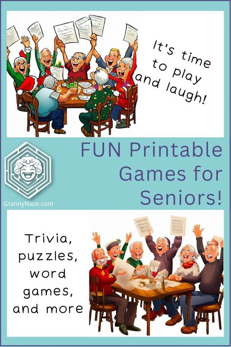 Trivia, puzzles, word games and more. It's time to play and laugh! Visit www.grannymaze.com One To One Activities For Seniors, November Games For Seniors, Get To Know You Games For Seniors, Physical Activity Games For Seniors, Name That Tune Game For Seniors, Memory Games For Seniors Free Printable, Word Games For Seniors Free Printable, Fall Games For Seniors, Games For Assisted Living Residents