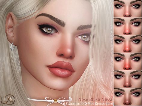 Sims4 Cc Makeup Blush, Sims 4 Nose Blush, Sims 4 Nose Contour, Sims Face, Makeup Nose, Ts4 Makeup, Nose Blush, Mod Makeup, Sims Makeup