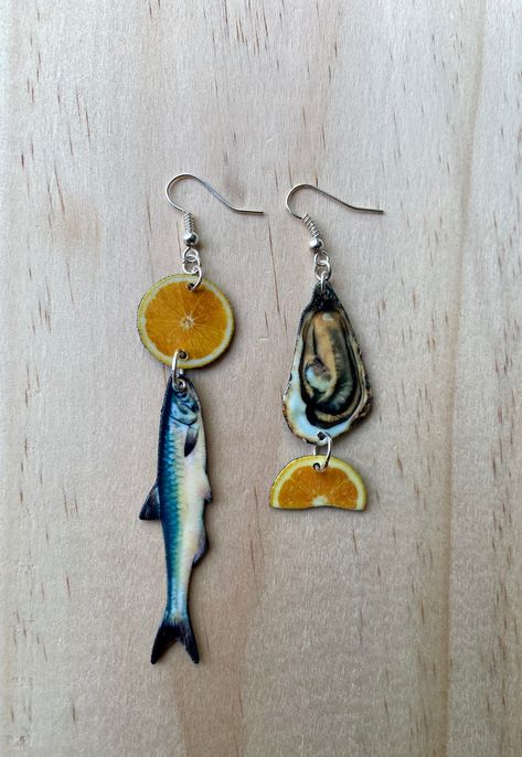 Sardine Jewelry, Tinned Fish, Convenient Store, Fish Jewelry, Earrings Summer, Dope Jewelry, Jewelry Lookbook, Anchovies, Fake Food