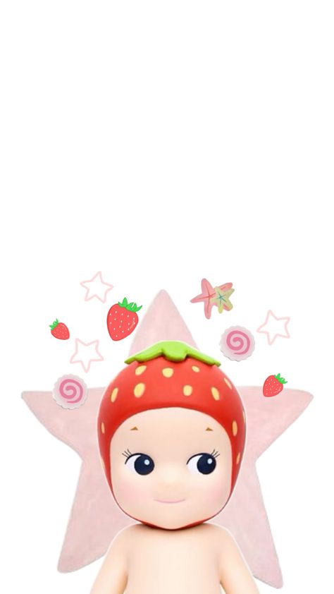 sonny angel strawberry wallpaper #wallpaper #sonnyangel Strawberry Wallpaper, Wallpers Pink, Plain Wallpaper Iphone, Memo Pad Design, Pink Flowers Wallpaper, Future Wallpaper, Angel Wallpaper, Iphone Case Stickers, Wallpaper Doodle